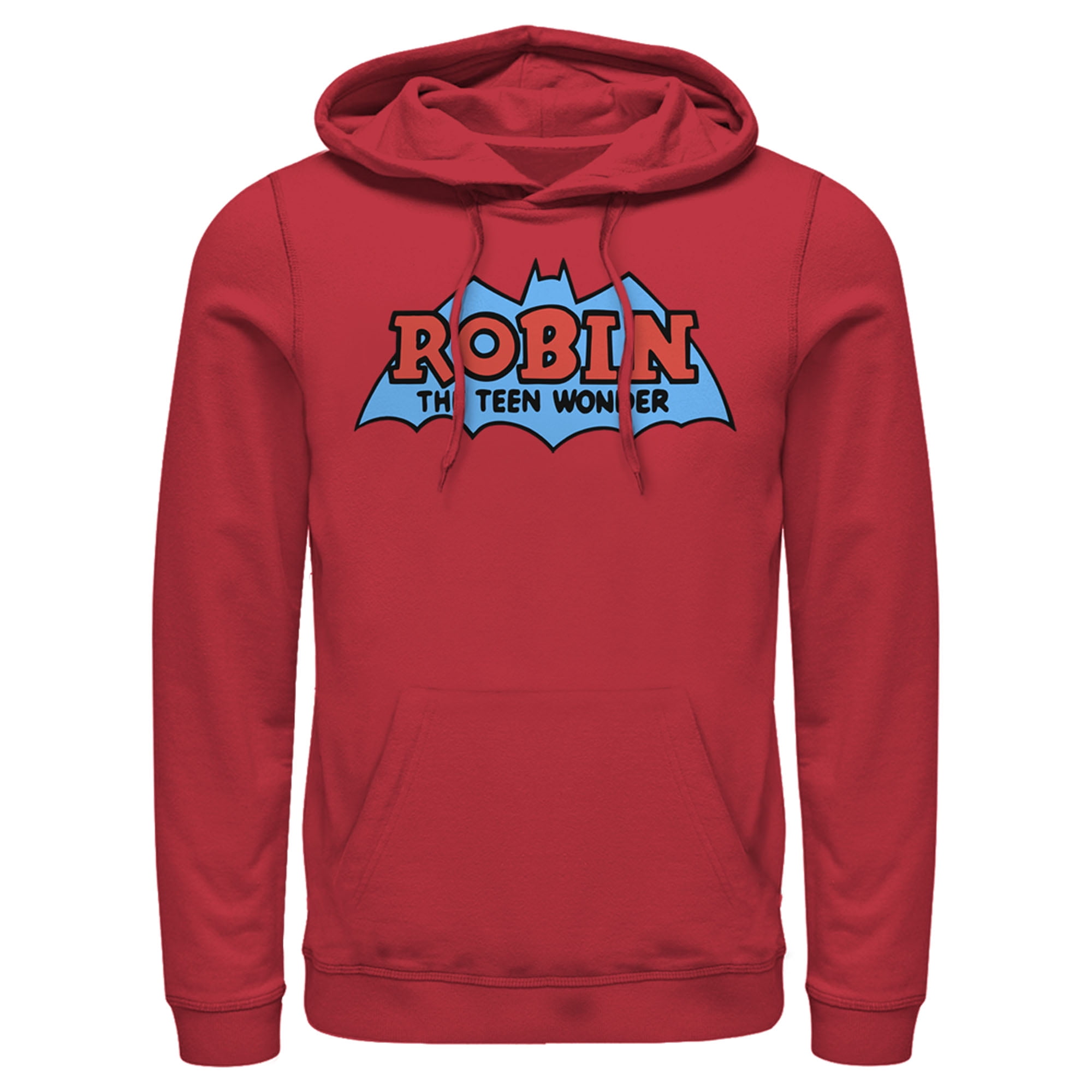 Men s Batman Logo Boy Wonder Robin Pull Over Hoodie Red