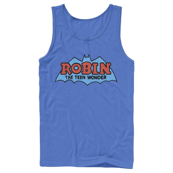 Men's Batman Logo Boy Wonder Robin Tank Top Royal Blue Medium