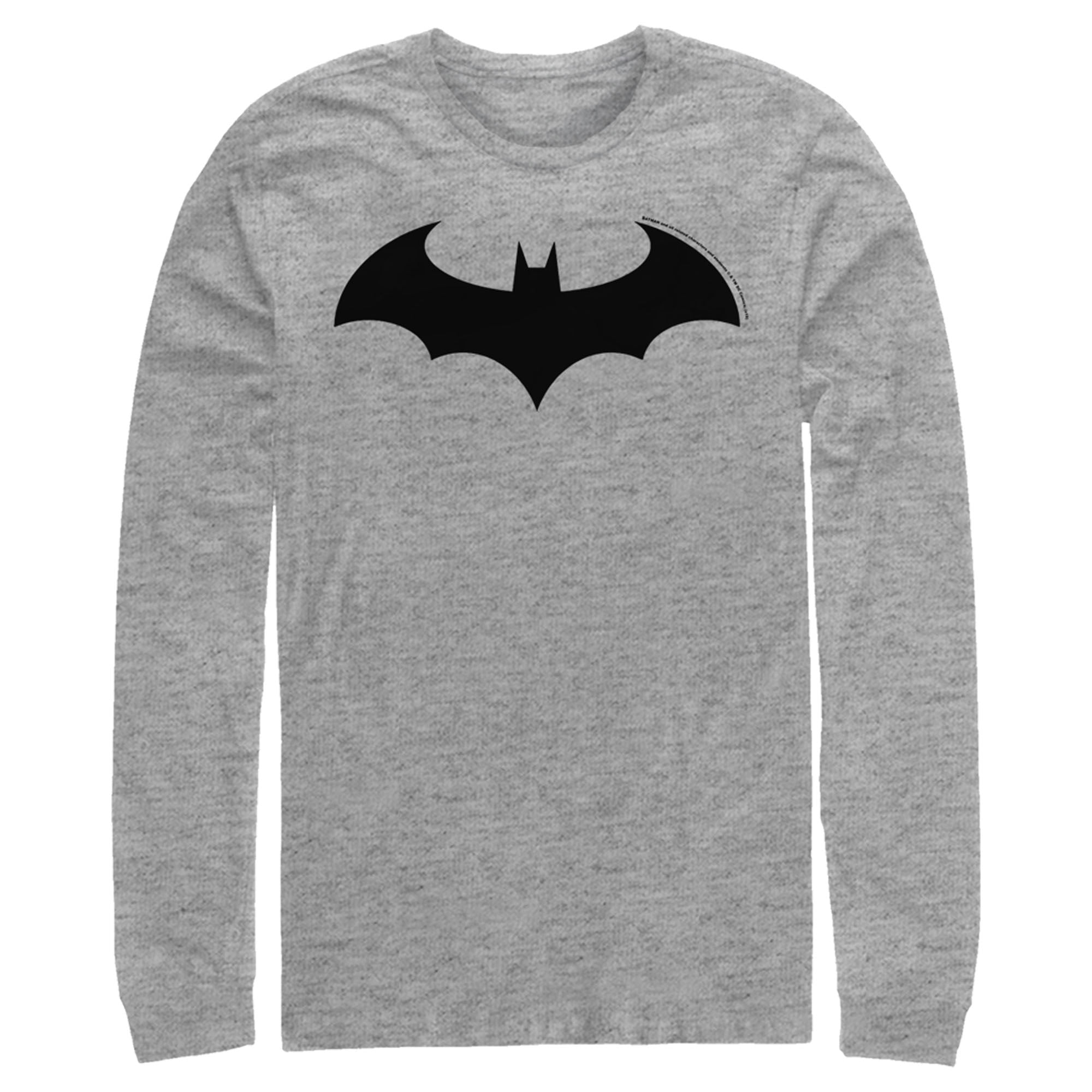 Men's Batman Logo Classic Long Sleeve Shirt Athletic Heather 2X