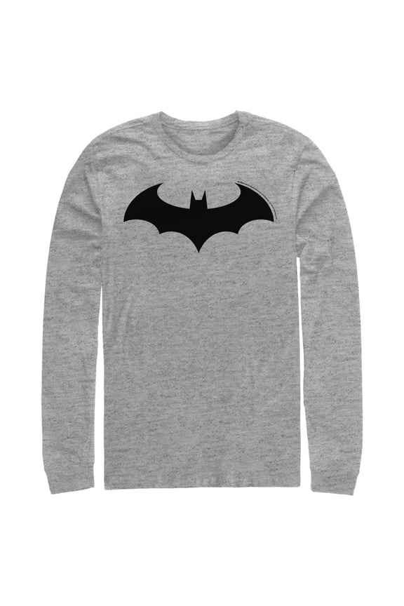 Men's Batman Logo Classic Long Sleeve Shirt Athletic Heather Small