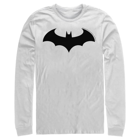 Men's Batman Logo Classic  Long Sleeve Shirt White X Large