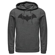 Mens Batman Logo Classic Pull Over Hoodie Charcoal Heather X Large
