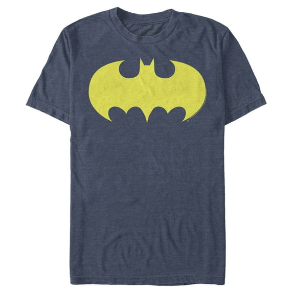 Men's Batman Logo Classic Wing Graphic Tee Navy Blue Heather 2X Large