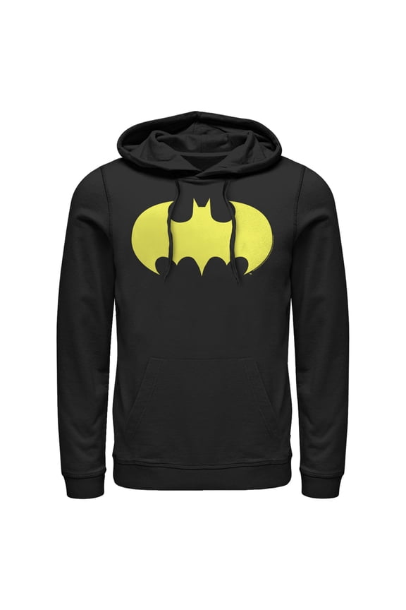 Men's Batman Logo Classic Wing Pull Over Hoodie Black X Large