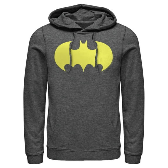 Men's Batman Logo Classic Wing Pull Over Hoodie Charcoal Heather 3X Large