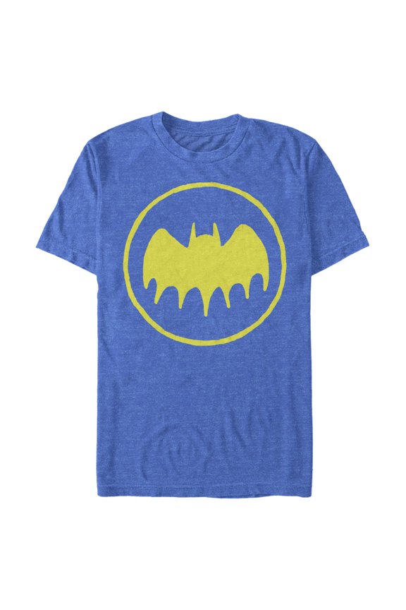 Men's Batman Logo Cute Cartoon Graphic Tee Royal Blue Heather 3X Large