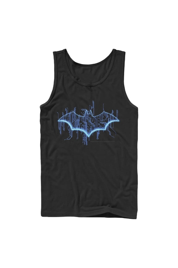 Men's Batman Logo Digital Wing Tank Top Black Large