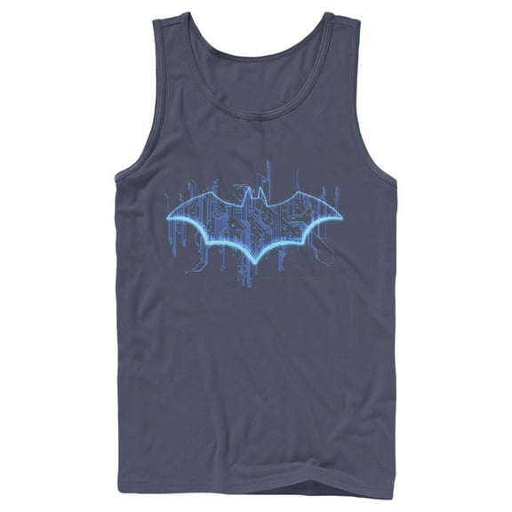 Men's Batman Logo Digital Wing  Tank Top Navy Blue Small