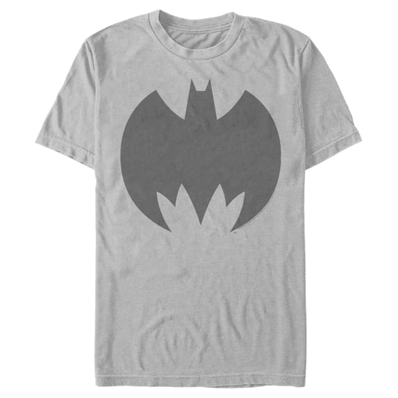 Men's Batman Logo Geometric Graphic Tee Silver Medium