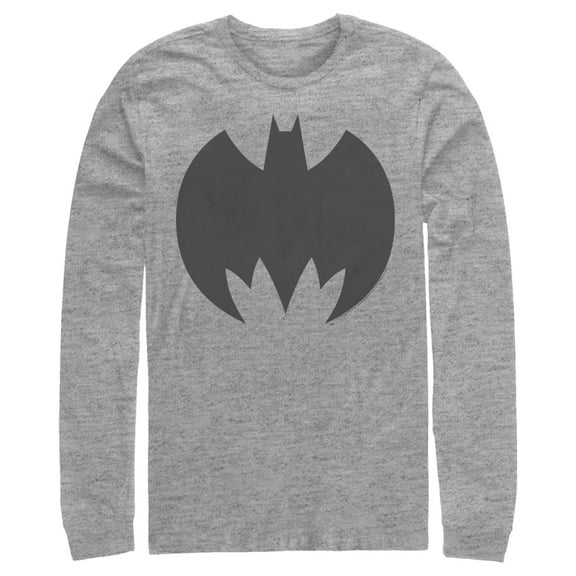 Men's Batman Logo Geometric  Long Sleeve Shirt Athletic Heather 2X Large