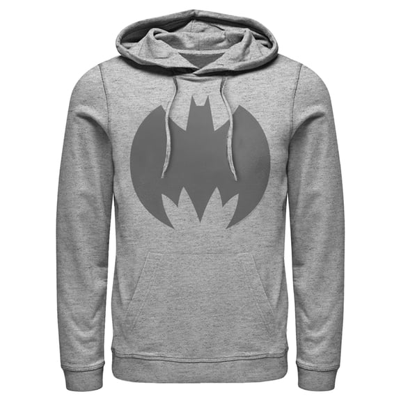 Men's Batman Logo Geometric Pull Over Hoodie Athletic Heather 2X Large