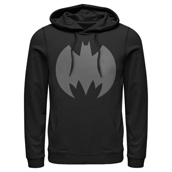 Men's Batman Logo Geometric Pull Over Hoodie Black Medium