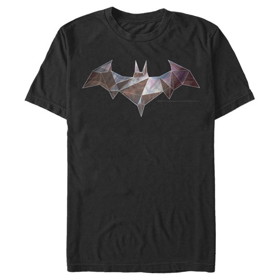 Men's Batman Logo Geometric Wing Graphic Tee Black Large