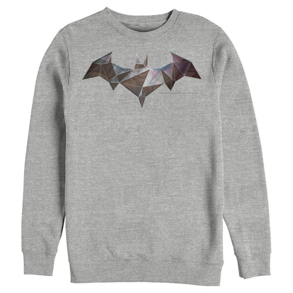Men's Batman Logo Geometric Wing  Sweatshirt Athletic Heather Medium