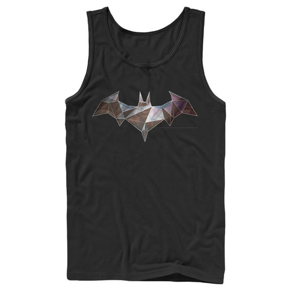 Men's Batman Logo Geometric Wing  Tank Top Black 2X Large