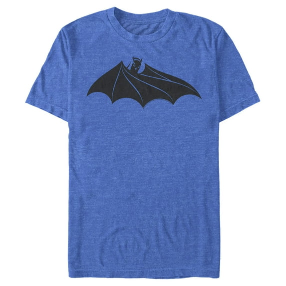 Men's Batman Logo Hidden Wing Graphic Tee Royal Blue Heather Large