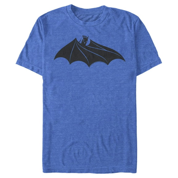 Men's Batman Logo Hidden Wing Graphic Tee Royal Blue Heather Large