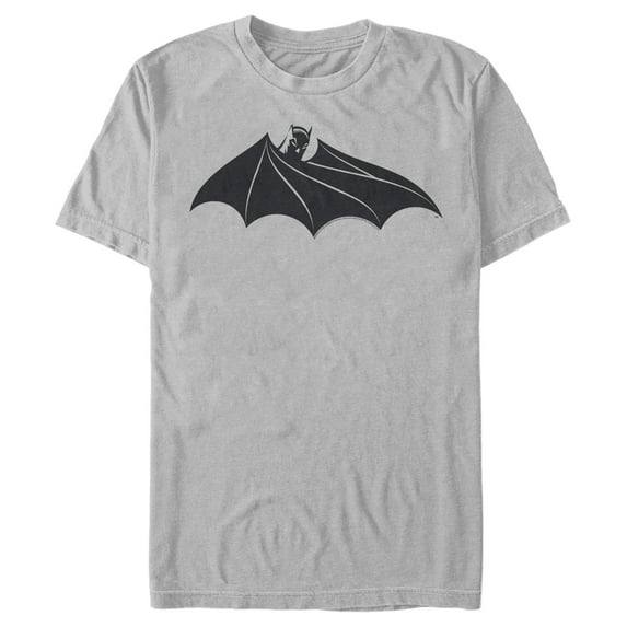 Men's Batman Logo Hidden Wing Graphic Tee Silver 3X Large