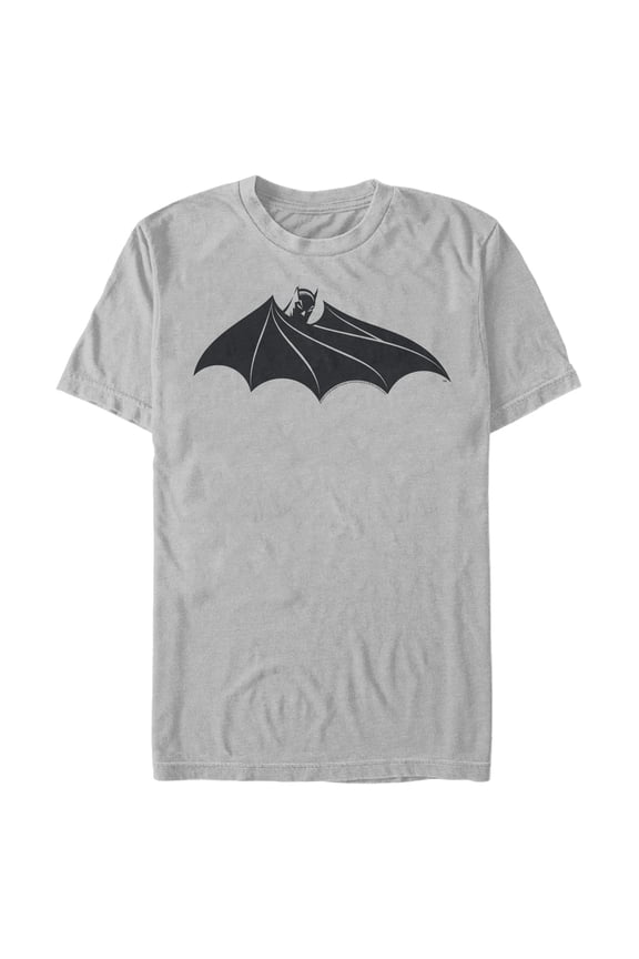 Men's Batman Logo Hidden Wing Graphic Tee Silver Large