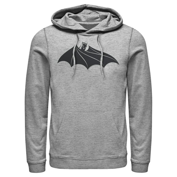 Men's Batman Logo Hidden Wing Pull Over Hoodie Athletic Heather Small