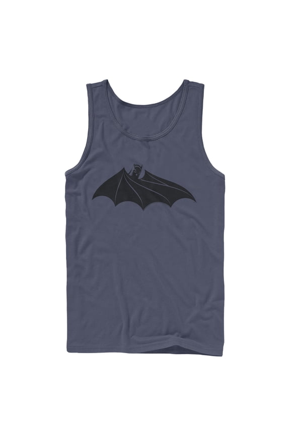 Men's Batman Logo Hidden Wing Tank Top Navy Blue Small