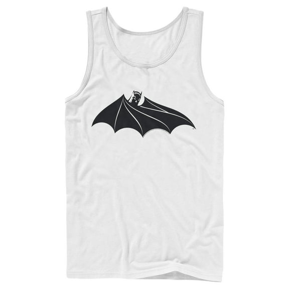 Men's Batman Logo Hidden Wing Tank Top White Large