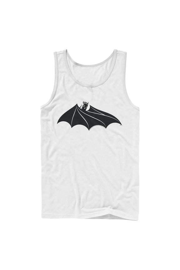 Men's Batman Logo Hidden Wing Tank Top White Large
