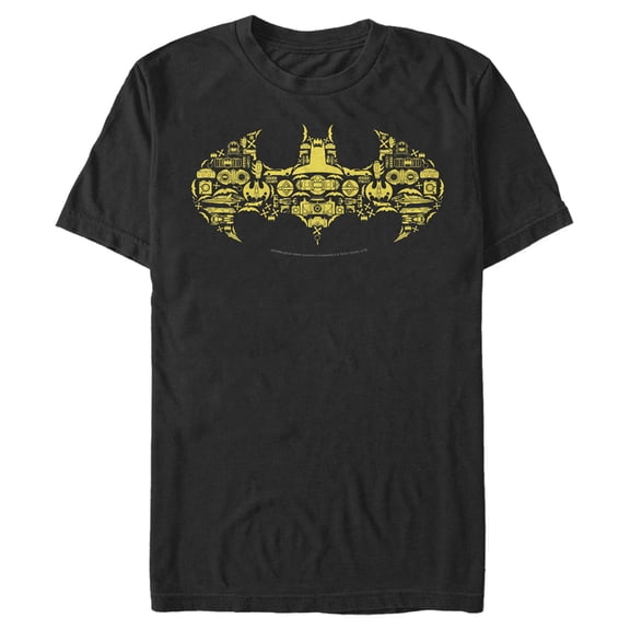 Men's Batman Logo Icon Collage  Graphic Tee Black 4X Big Tall