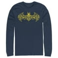 thumbnail image 1 of Men's Batman Logo Icon Collage Long Sleeve Shirt Navy Blue Small, 1 of 3