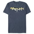 thumbnail image 1 of Men's Batman Logo Messy Text Graphic Tee Navy Blue Heather 2X Large, 1 of 3