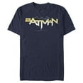 thumbnail image 1 of Men's Batman Logo Messy Text Graphic Tee Navy Blue X Large, 1 of 4