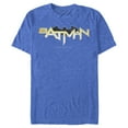 thumbnail image 1 of Men's Batman Logo Messy Text Graphic Tee Royal Blue Heather Small, 1 of 4