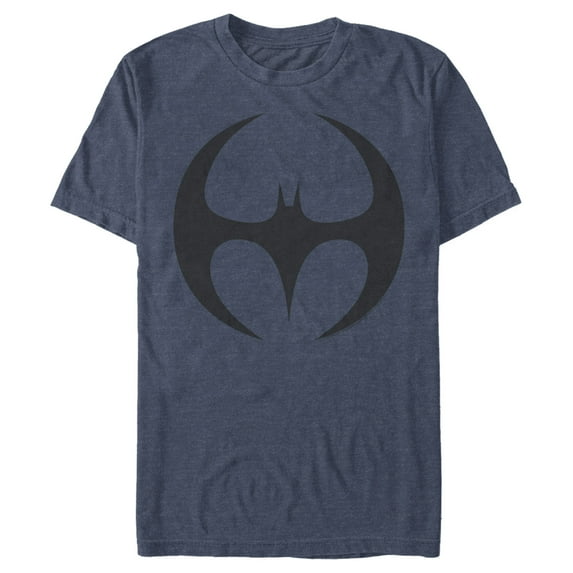 Men's Batman Logo Modern Wing Curve Graphic Tee Navy Blue Heather 3X Large