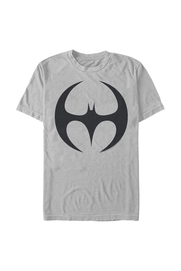 Men's Batman Logo Modern Wing Curve Graphic Tee Silver X Large