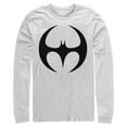 thumbnail image 1 of Men's Batman Logo Modern Wing Curve  Long Sleeve Shirt White 2X Large, 1 of 3