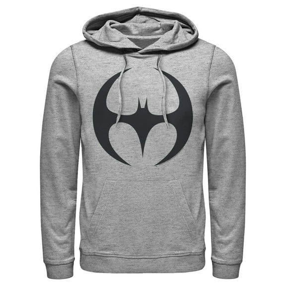 Men's Batman Logo Modern Wing Curve Pull Over Hoodie Athletic Heather 2X Large