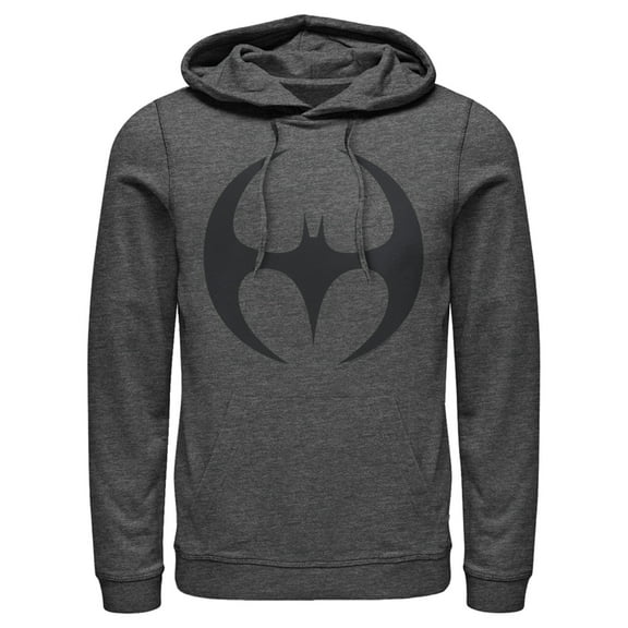 Men's Batman Logo Modern Wing Curve  Pull Over Hoodie Charcoal Heather Large