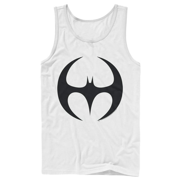 Men's Batman Logo Modern Wing Curve  Tank Top White Large