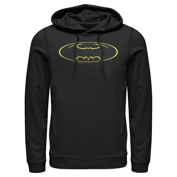 Men's Batman Logo Modern Wing Pull Over Hoodie Black 3X Large