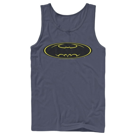 Men's Batman Logo Modern Wing  Tank Top Navy Blue X Large