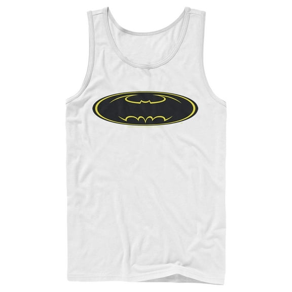 Men's Batman Logo Modern Wing Tank Top White Large
