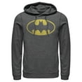 thumbnail image 1 of Men's Batman Logo Retro Caped Crusader Pull Over Hoodie Charcoal Heather Small, 1 of 3