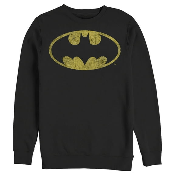 Men's Batman Logo Retro Caped Crusader  Sweatshirt Black Large