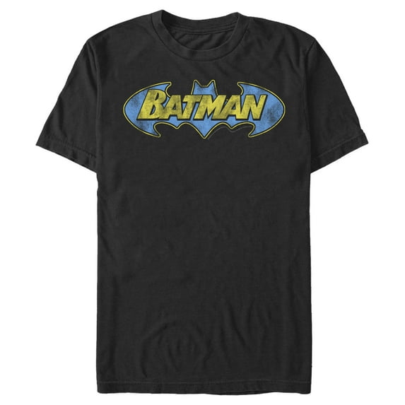 Men's Batman Logo Retro Wing Graphic Tee Black Small