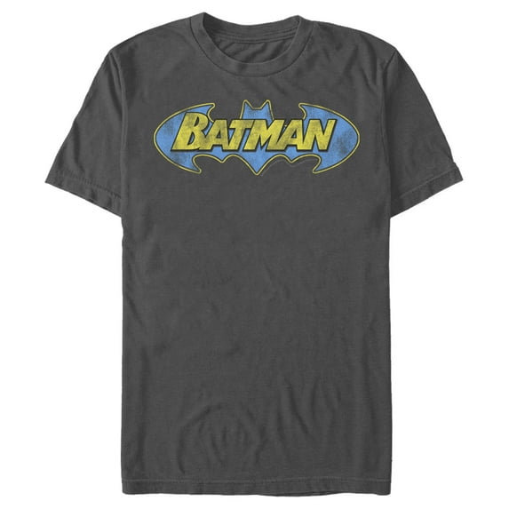 Men's Batman Logo Retro Wing Graphic Tee Charcoal Small