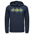 thumbnail image 1 of Men's Batman Logo Retro Wing  Pull Over Hoodie Navy Blue Small, 1 of 3