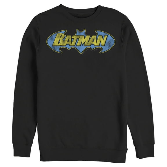 Men's Batman Logo Retro Wing  Sweatshirt Black Small