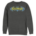thumbnail image 1 of Men's Batman Logo Retro Wing  Sweatshirt Charcoal Heather Small, 1 of 3