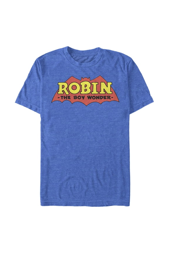Men's Batman Logo Robin Boy Wonder Graphic Tee Royal Blue Heather Large