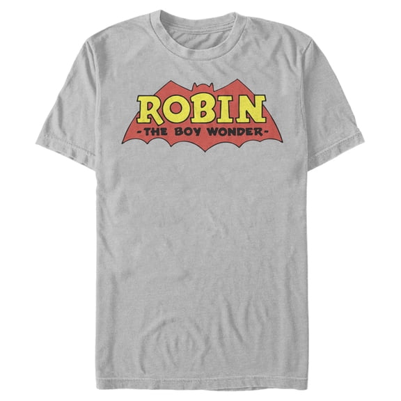 Men's Batman Logo Robin Boy Wonder Graphic Tee Silver 3X Large